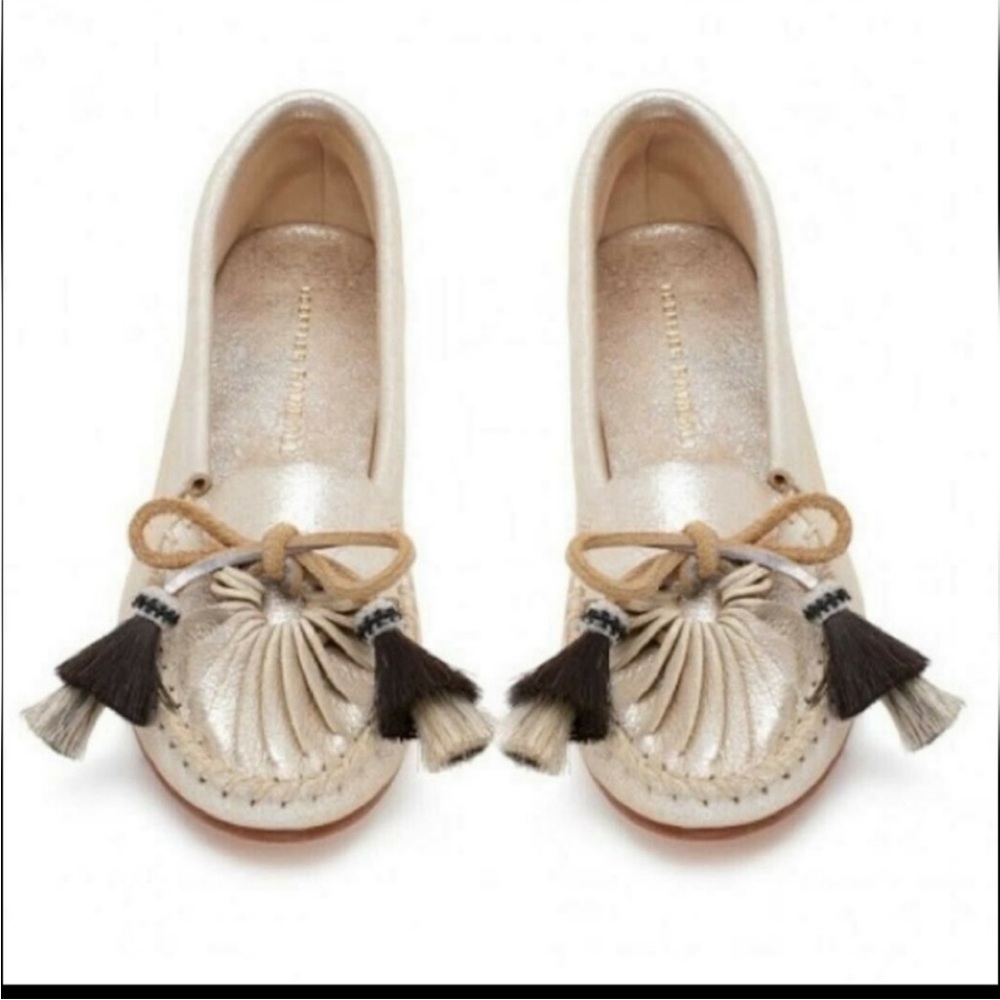 Loeffler Randall Lois Leather Moccasin Tassel Loafer Flats 9